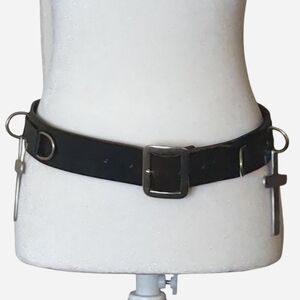 Vintage Thrash Gothic Genuine Leather Cross Belt S-M